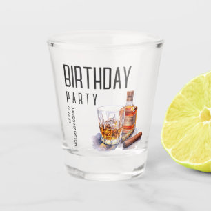 Vaso De Chupito Fiesta de cumpleaños de Borbón y Cigar