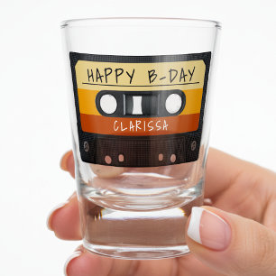 Vaso De Chupito Fiesta de cumpleaños de la cinta retro de cassette