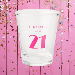 Vaso De Chupito Fiesta de cumpleaños moderna rosa del siglo XXI nú