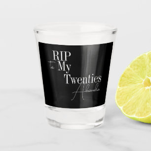Vaso De Chupito fiesta de cumpleaños número 30 RIP negros y blanco