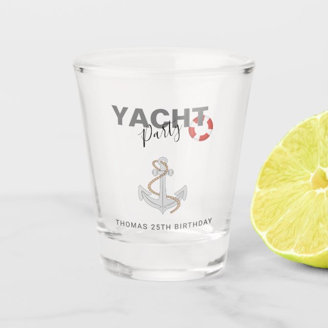 Vaso De Chupito Fiesta de cumpleaños para el crucero náutico (Anverso)