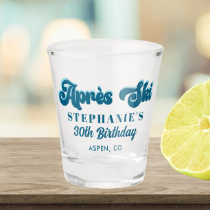 Vaso De Chupito Fiesta de Cumpleaños Personalizada de Esquí de Inv