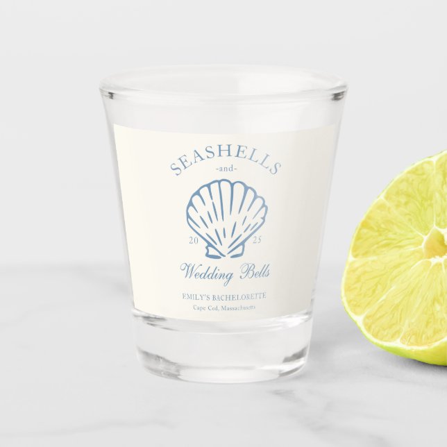 Vaso De Chupito Fiesta de Despedida: Caracoles y Campanas de Boda (Anverso)