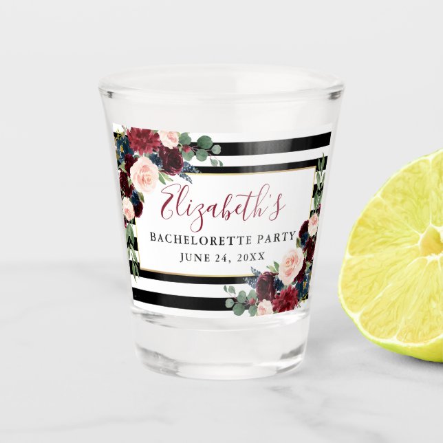 Vaso De Chupito Fiesta de Despedida de Soltera con Flores de Borgo (Anverso)