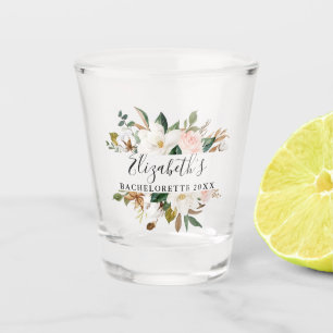 Vaso De Chupito Fiesta de Despedida de Soltera con Magnolias Acuar