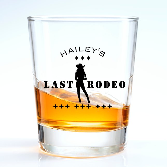 Vaso De Chupito Fiesta de Despedida de Soltera con Rodeo de Vaquer (cowgirl last rodeo bachelorette party shot glass)