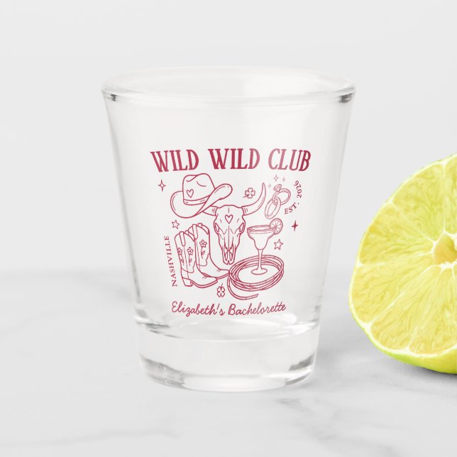 Vaso De Chupito Fiesta de Despedida de Soltera del Oeste Salvaje (Anverso)