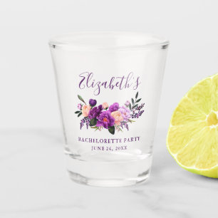 Vaso De Chupito Fiesta de Despedida de Soltera Floral Acuarela Vio