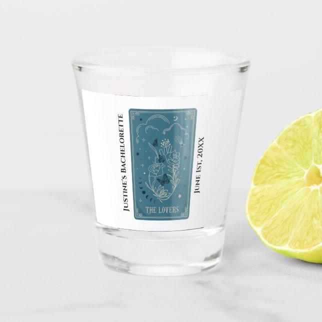 Vaso De Chupito Fiesta de Despedida de Soltera Tarot Los Amantes (Anverso)