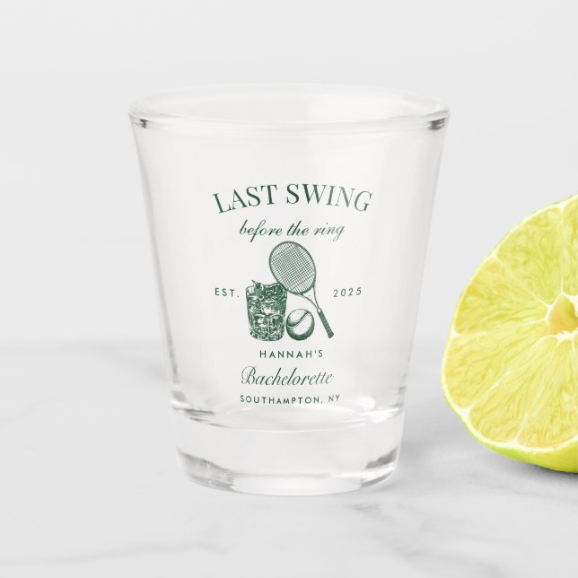 Vaso De Chupito Fiesta de fin de semana de soltera de tenis modern (Anverso)