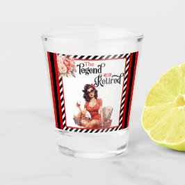 Vaso De Chupito Fiesta de Jubilación de Pinup de Leyenda Retirada