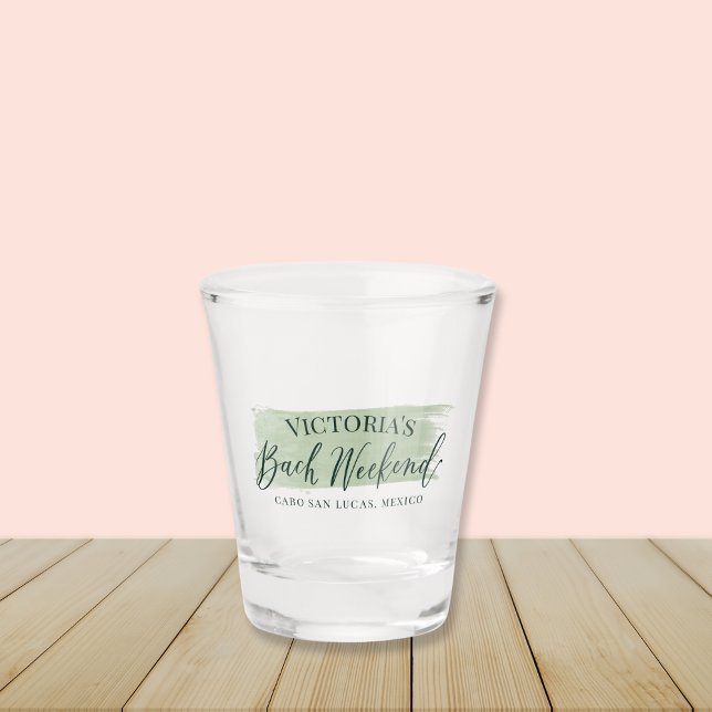 Vaso De Chupito Fiesta de la playa Margaritas y Matrimony (Margaritas & Matrimony Shot Glass | Custom bachelorette dinner decor and gifts for beachy bride)