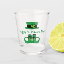 Vaso De Chupito Fiesta de San Patricio Leprechaun Verde Negro