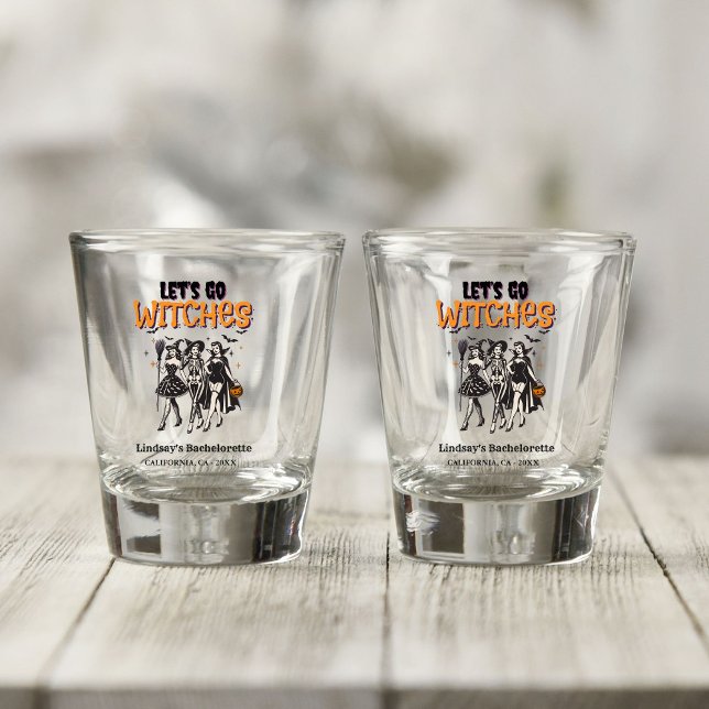 Vaso De Chupito Fiesta de soltera de Halloween vámonos Brujas (Subido por el creador)