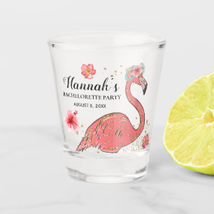 Vaso De Chupito Fiesta de Soltera Flamingo Glitter Rosa Dorado