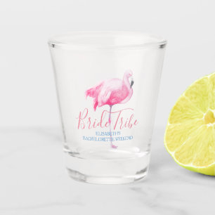 Vaso De Chupito Fiesta de soltera tropical de flamenco rosa