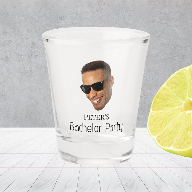 Vaso De Chupito Fiesta de Soltero con Foto de Cara Personalizada (Custom Face Photo Bachelor Party Shot Glass
)