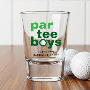 Vaso De Chupito Fiesta de Soltero de Golf Par Tee Chicos Blanco