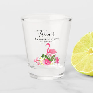 Vaso De Chupito Fiesta floral tropical Flamingo Bachelorette