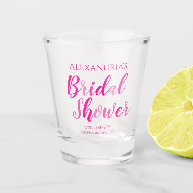 Vaso De Chupito Fiesta Moderna de Despedida de Soltera Rosa Brilla (Anverso)