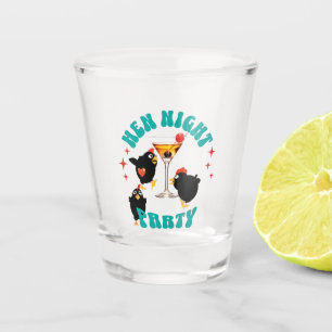 Vaso De Chupito Fiesta Nocturna de Gallinas Divertidas Gallina Div