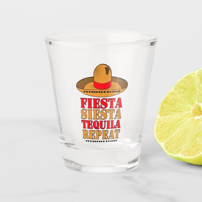 Vaso De Chupito Fiesta Siesta Tequila Repetir (Anverso)