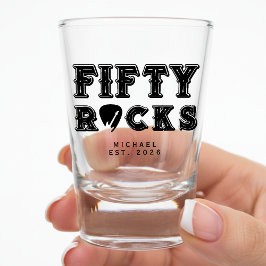 Vaso De Chupito Fifty Rocks Guitar Pick 50th Birthday Party