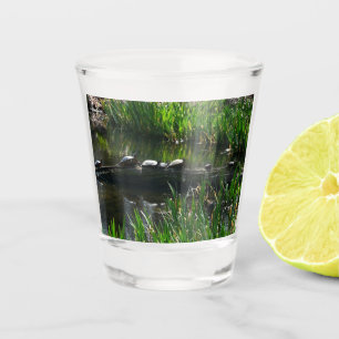 Vaso De Chupito Fila de la naturaleza verde de las tortugas