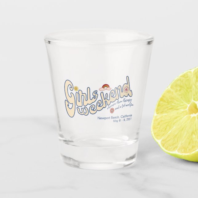 Vaso De Chupito Fin de semana de Chicas más barato que la terapia  (Anverso)