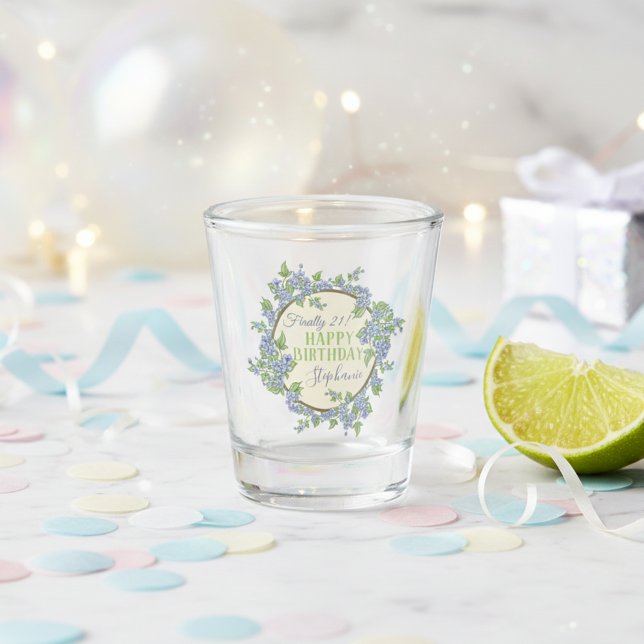 Vaso De Chupito Finalmente 21 Feliz 21 cumpleaños presente (Finally 21! Personalized 21st birthday shot glass.)