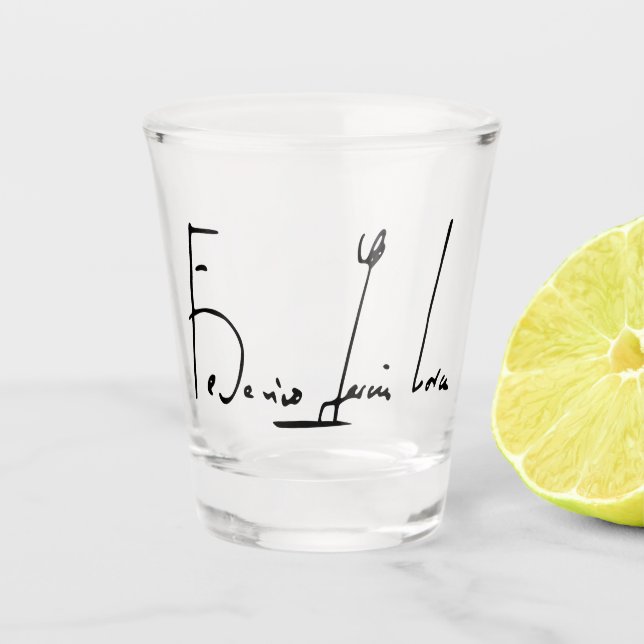 Vaso De Chupito Firma de Federico García Lorca (Anverso)