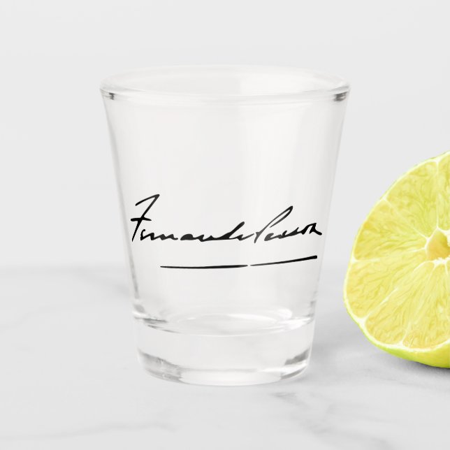 Vaso De Chupito Firma de Fernando Pessoa (Anverso)