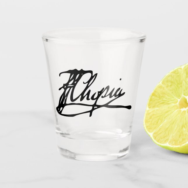 Vaso De Chupito Firma de Frédéric Chopin (Anverso)
