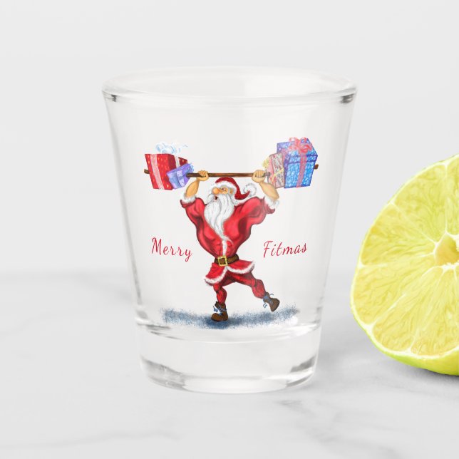 Vaso De Chupito Fitness Santa Claus Shot Glass (Anverso)