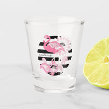 Flamenco Rosa Caprichoso con Rayas Negras y Blanca