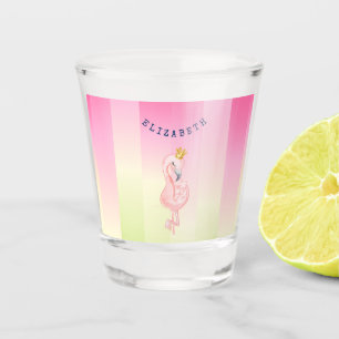 Vaso De Chupito Flamenco Rosa Lindo con Degradado de Rayas