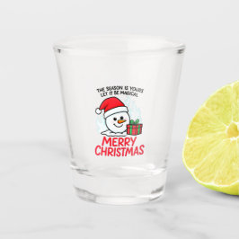 Vaso De Chupito Flaming Snowman Christmas Funny Holiday Mini