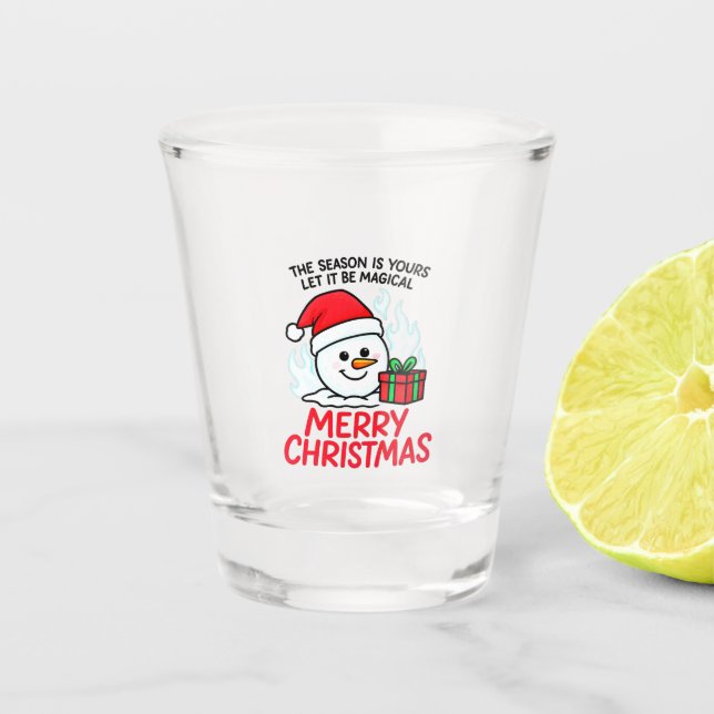 Vaso De Chupito Flaming Snowman Christmas Funny Holiday Mini (Anverso)