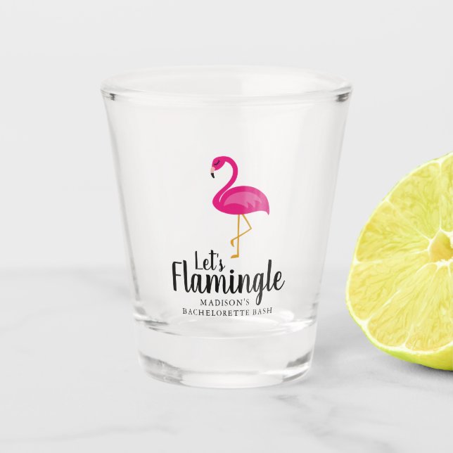 Vaso De Chupito Flamingle Flamingo Bachelorette Party (Anverso)