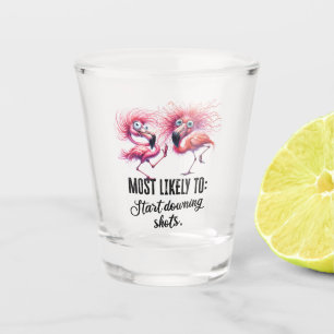 Vaso De Chupito Flamingo Cara divertida para Fiesta