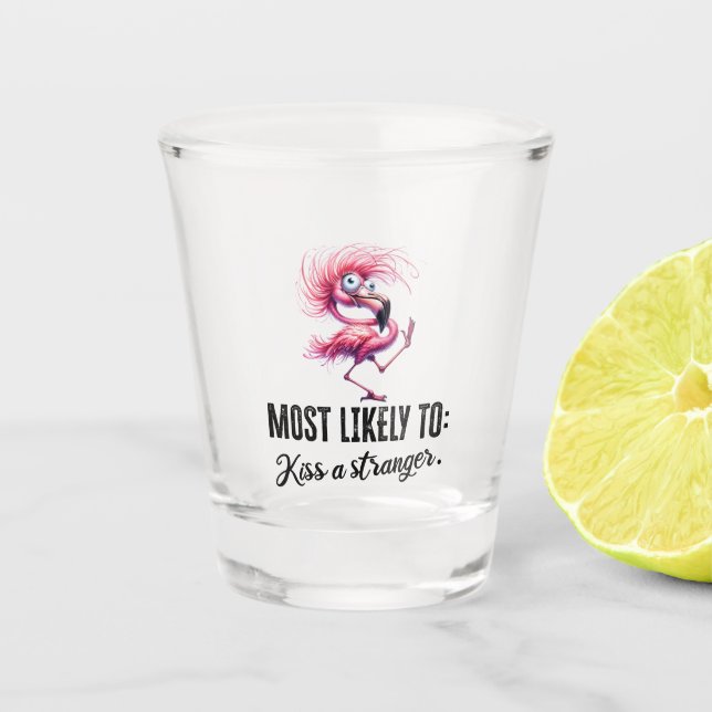 Vaso De Chupito Flamingo Cara divertida para Fiesta (Anverso)