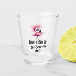 Vaso De Chupito Flamingo Cara divertida para Fiesta