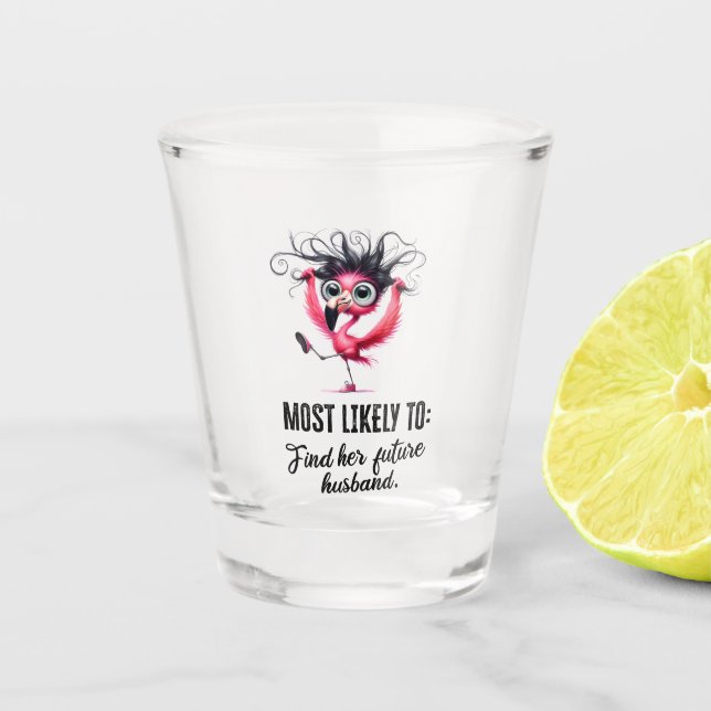 Vaso De Chupito Flamingo Cara divertida para Fiesta (Anverso)