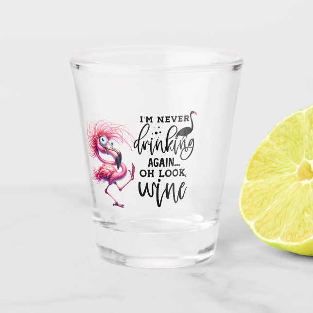 Vaso De Chupito Flamingo Cara divertida para Fiesta (Anverso)