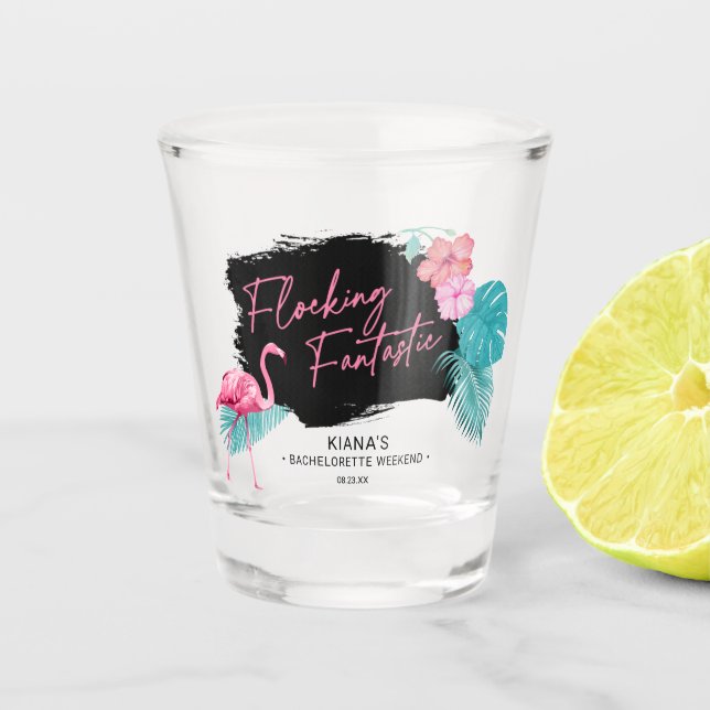 Vaso De Chupito Flamingo Despedida de Soltera Bandada Fantástico V (Anverso)