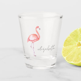 Vaso De Chupito Flamingo rosa de color de agua personalizado