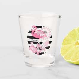 Vaso De Chupito Flamingo rosado de raya negra moderna