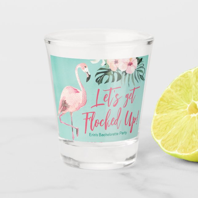 Vaso De Chupito Flamingo Shot Glass Tropical Bachelorette Party (Anverso)