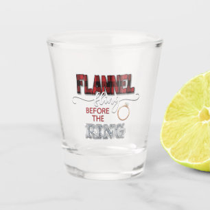 Vaso De Chupito Flannel volando antes del anillo de vidrio - Rojo