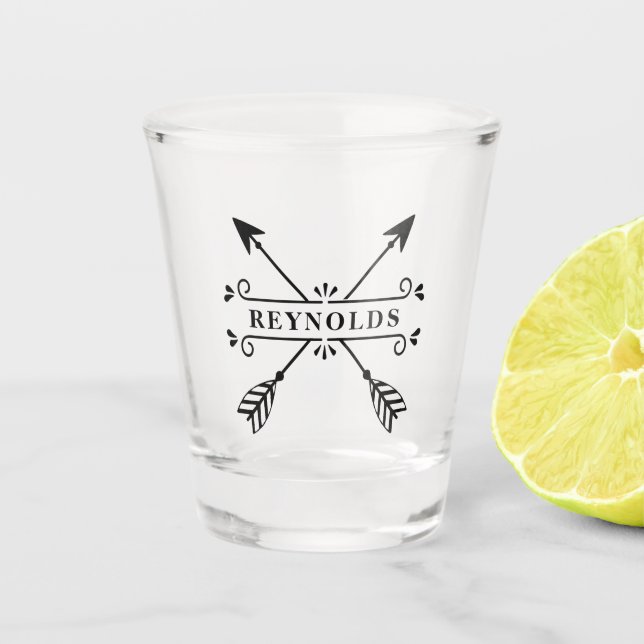 Vaso De Chupito Flechas cruzadas rusticas ID615 (Anverso)